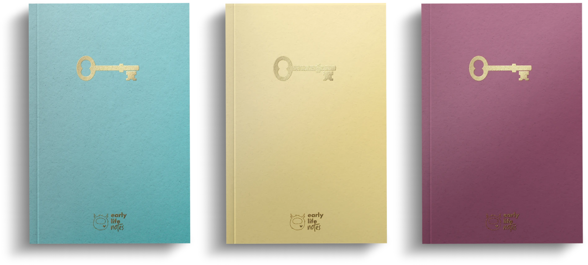 Το βιβλίο "Τα κλειδιά της Ευτυχίας" σε τρία χρώματα.